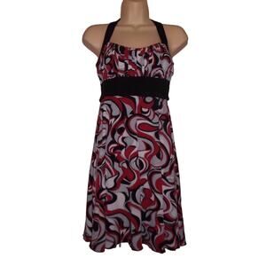 Speechless Juniors S Multicolor Geometric Print Padded Bodice Knit Halter Dress